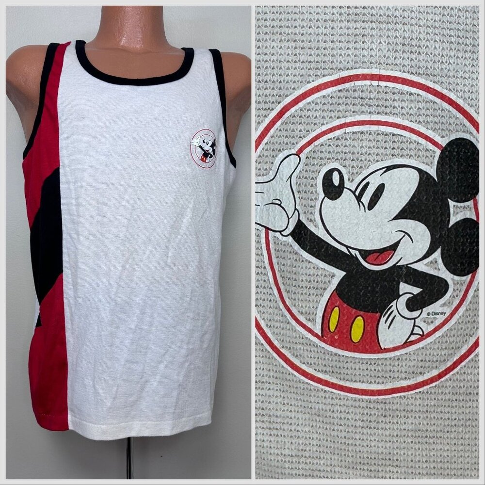Vintage 1980s Mickey Mouse Tank Top, Walt Disney Character Fashions Size Large